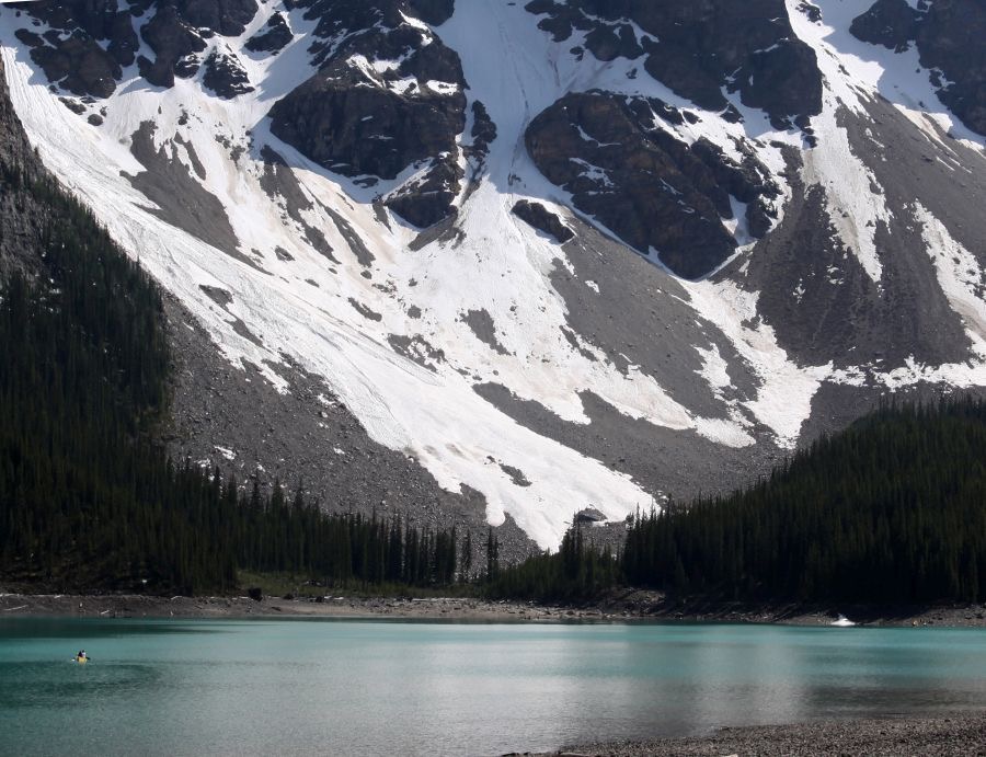 MORAINE LAKE.  & canoe.    BANFF.  N.P..jpg
